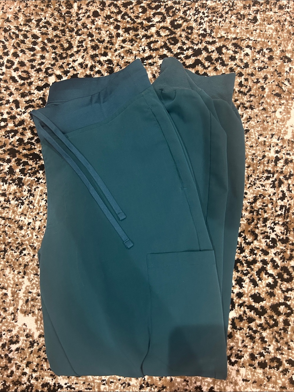 Women’s Teal Drawstring Jogger Pants with Patch Pockets